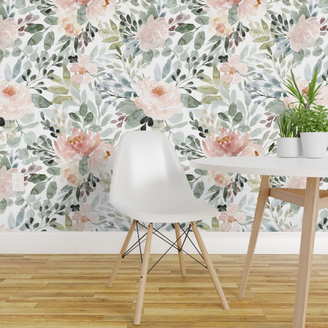 Pre Pasted Wallpaper 2FT Wide Flowers Floral Modern Watercolor pre-pasted-wallpaper-2ft-wide-flowers-floral-modern-watercolor